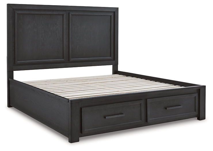 Cama con almacenamiento y paneles California de Foyland, cómoda con espejo y arcón