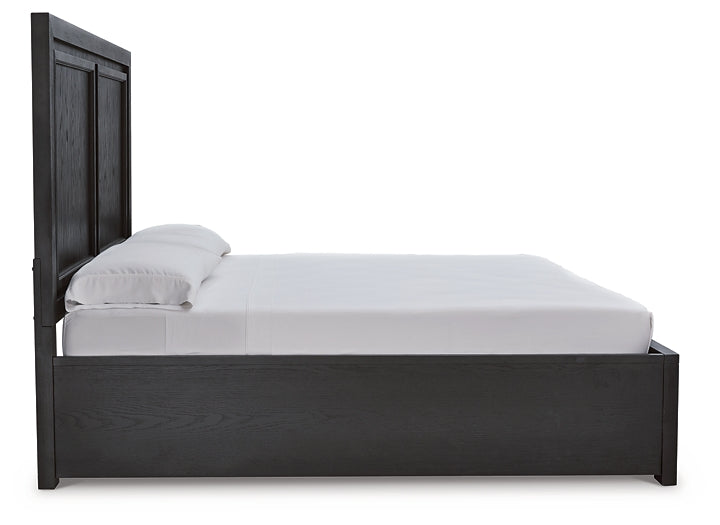 Cama con almacenamiento y paneles California de Foyland, cómoda con espejo y arcón