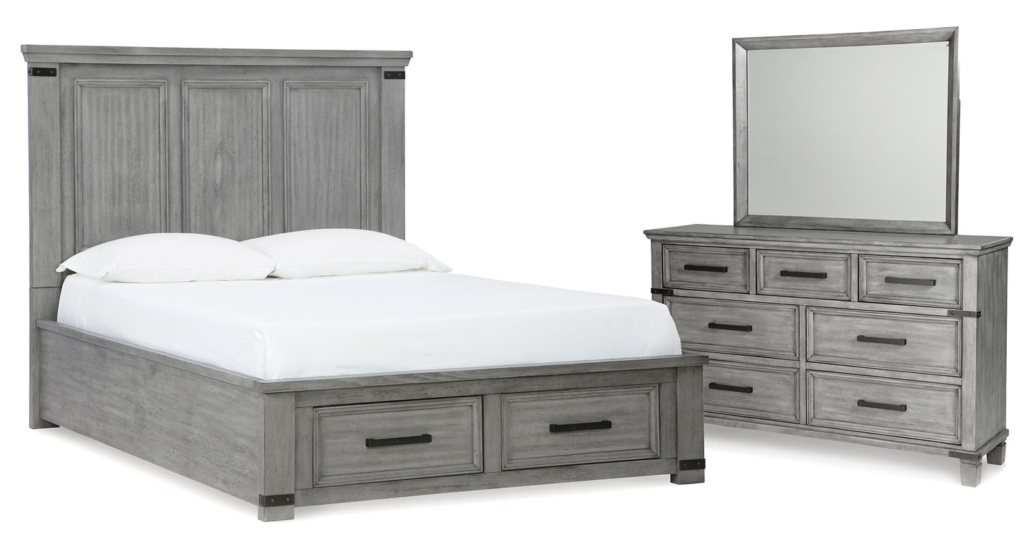 Cama con almacenaje Russelyn y tocador con espejo
