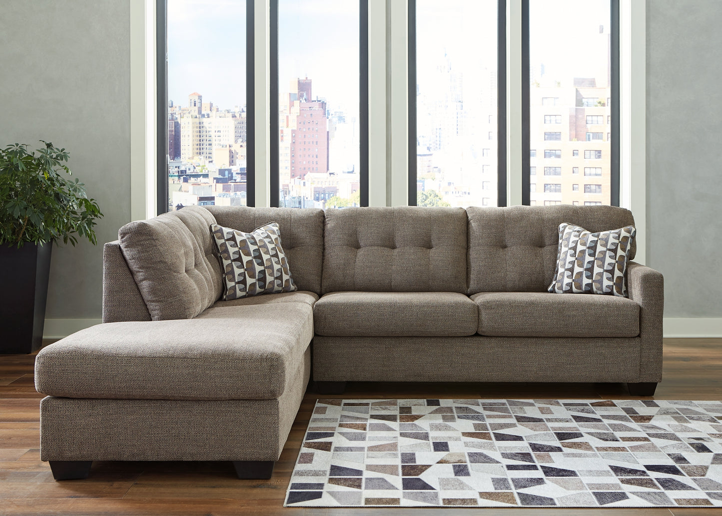 Seccional cama Mahoney de 2 piezas con chaise longue