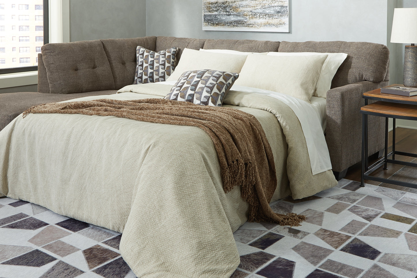 Seccional cama Mahoney de 2 piezas con chaise longue