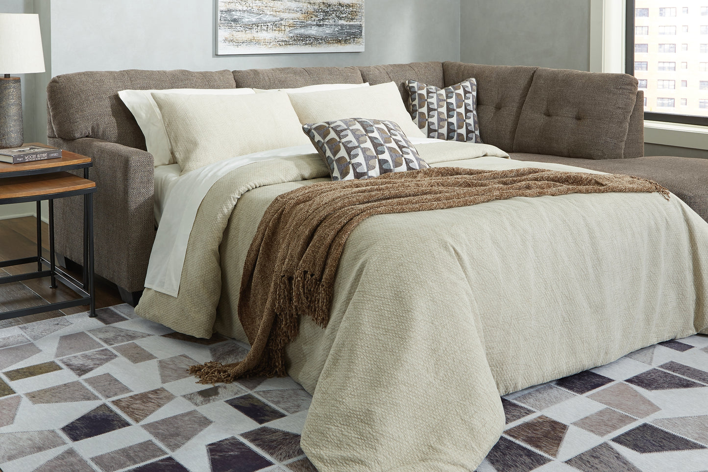 Seccional cama Mahoney de 2 piezas con chaise longue