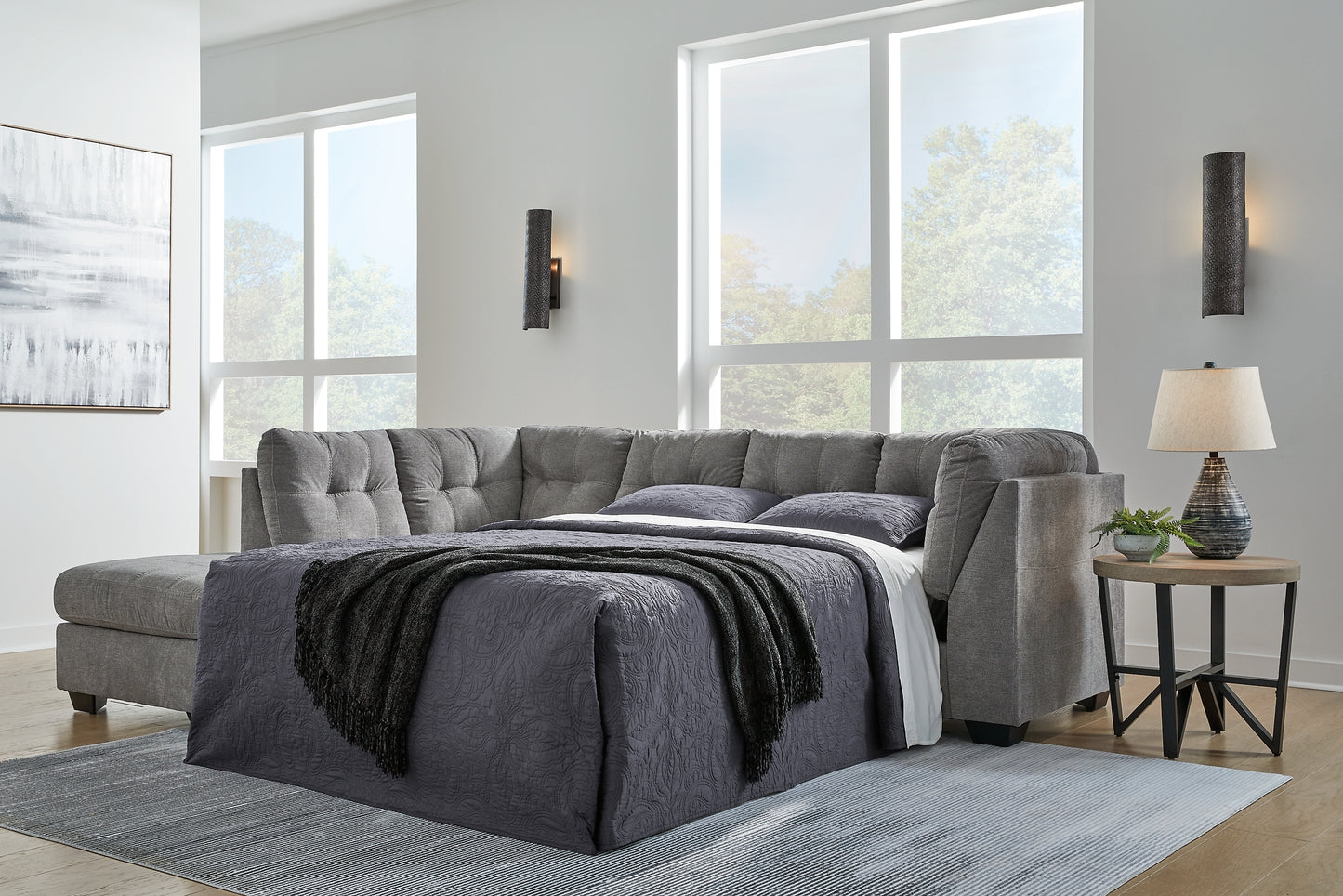 Seccional cama Marleton de 2 piezas con chaise longue