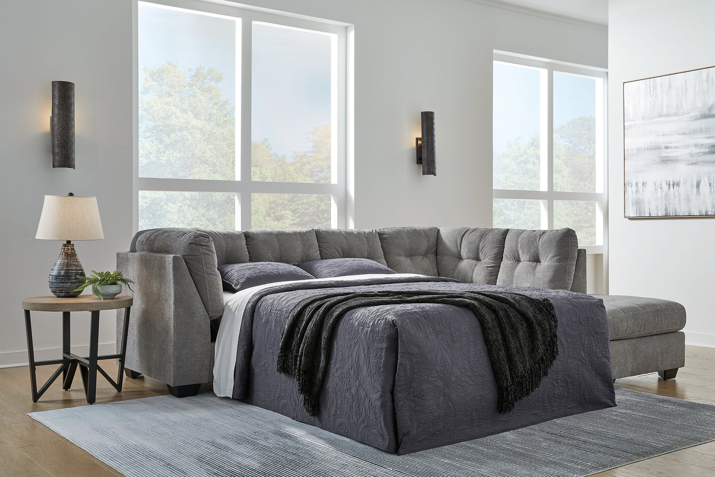 Seccional cama Marleton de 2 piezas con chaise longue