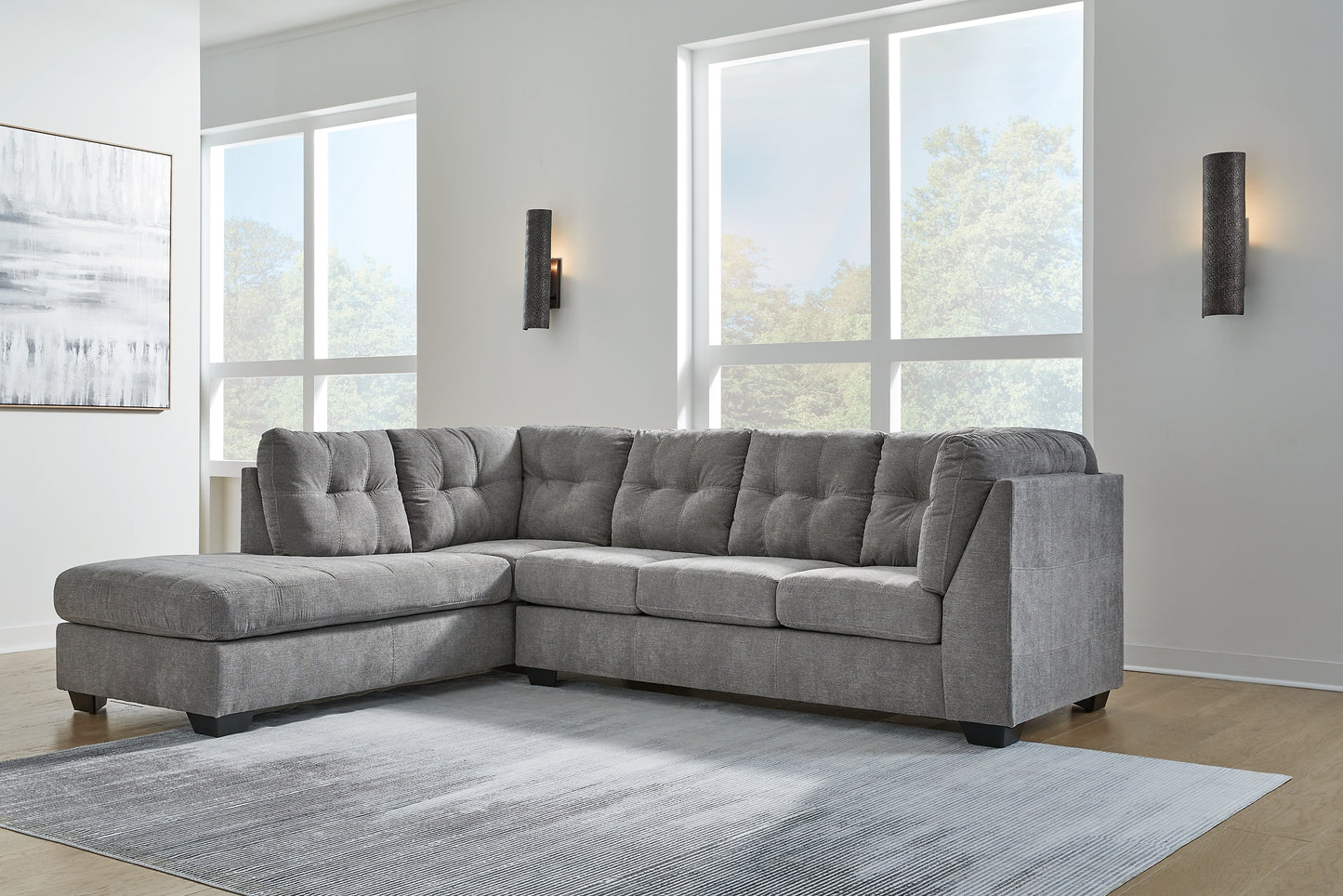 Seccional Marleton de 2 piezas con chaise longue
