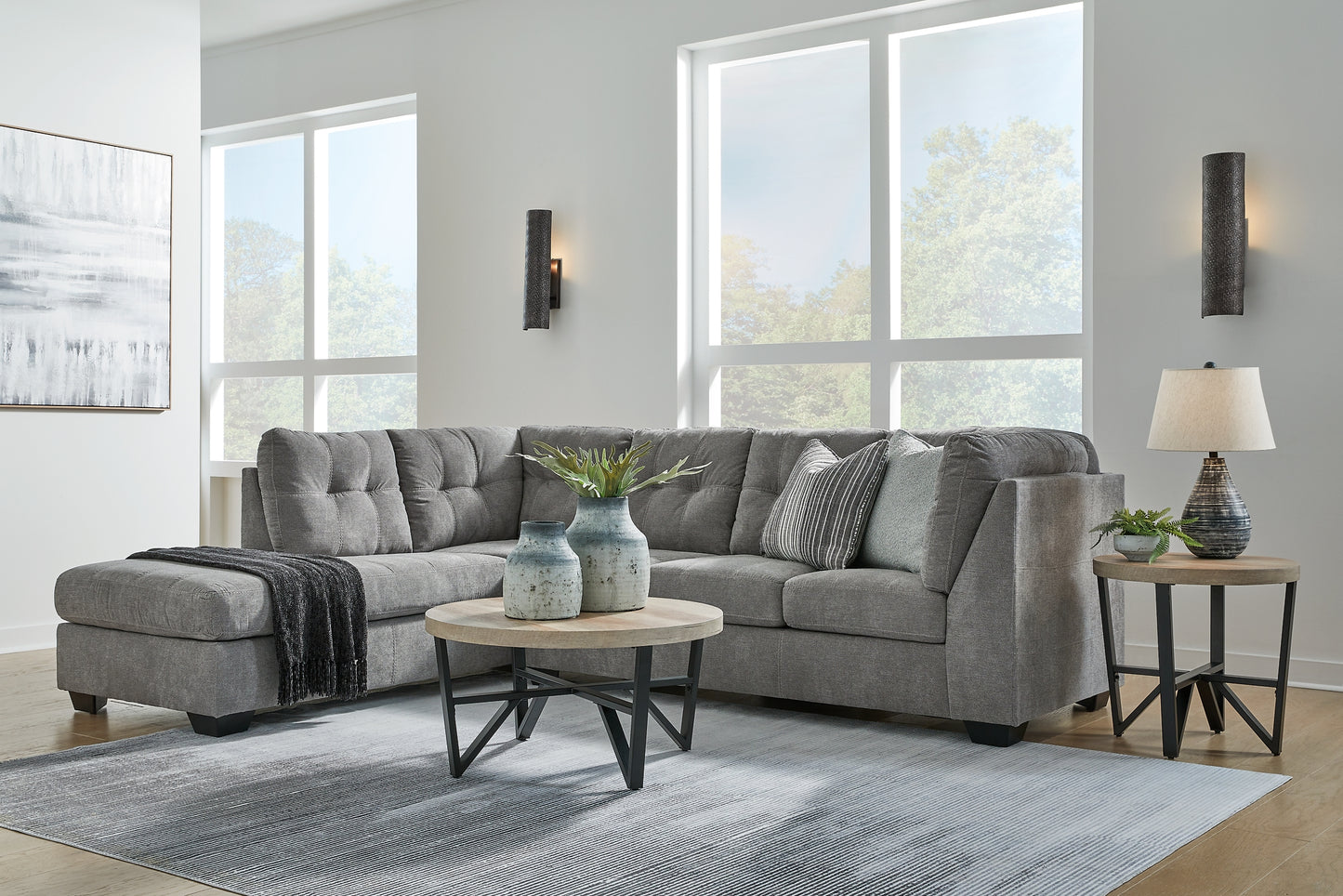 Seccional Marleton de 2 piezas con chaise longue