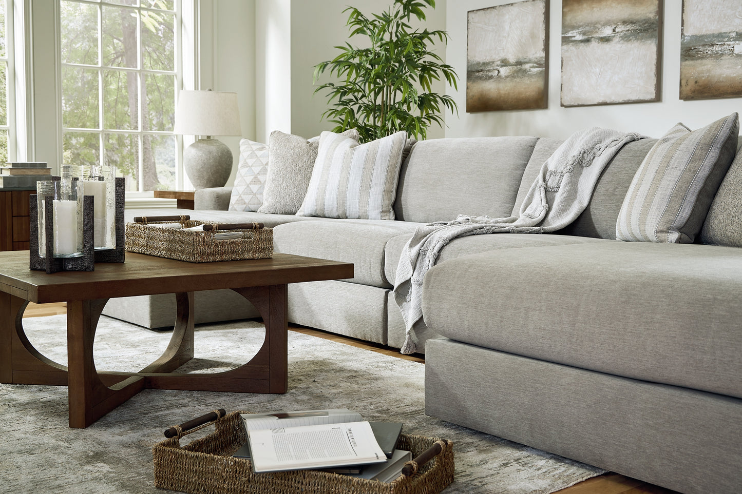 Chaise longue seccional doble de 4 piezas Avaliyah