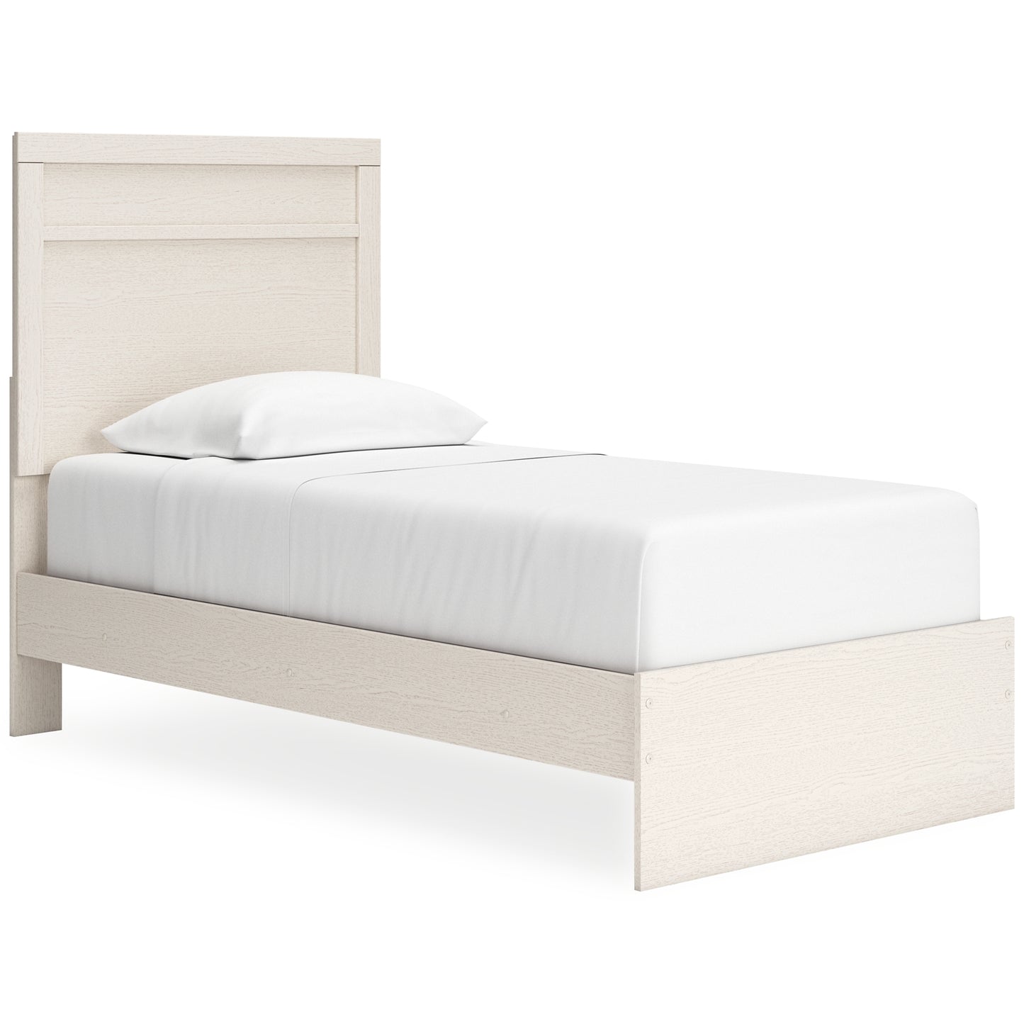 Cama Stelsie con paneles, cómoda con espejo y mesita de noche
