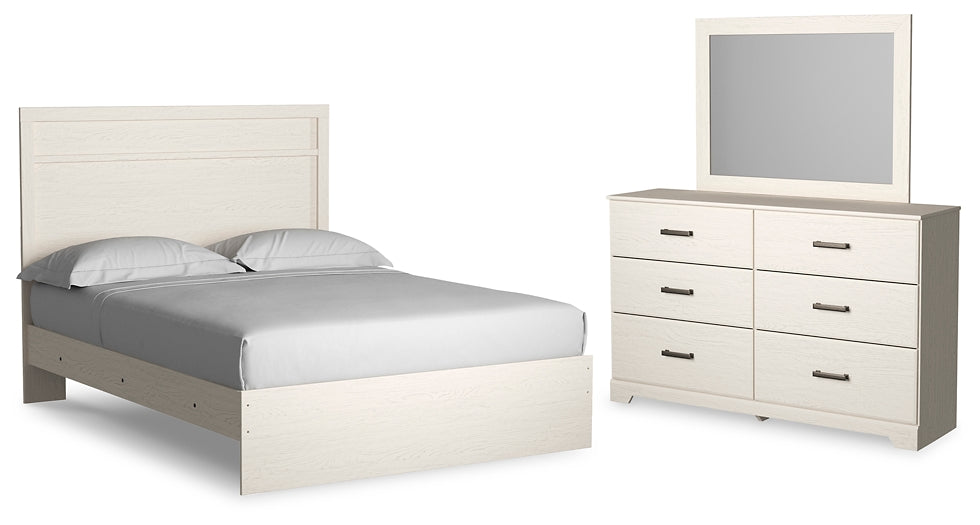Cama Stelsie con paneles y tocador con espejo