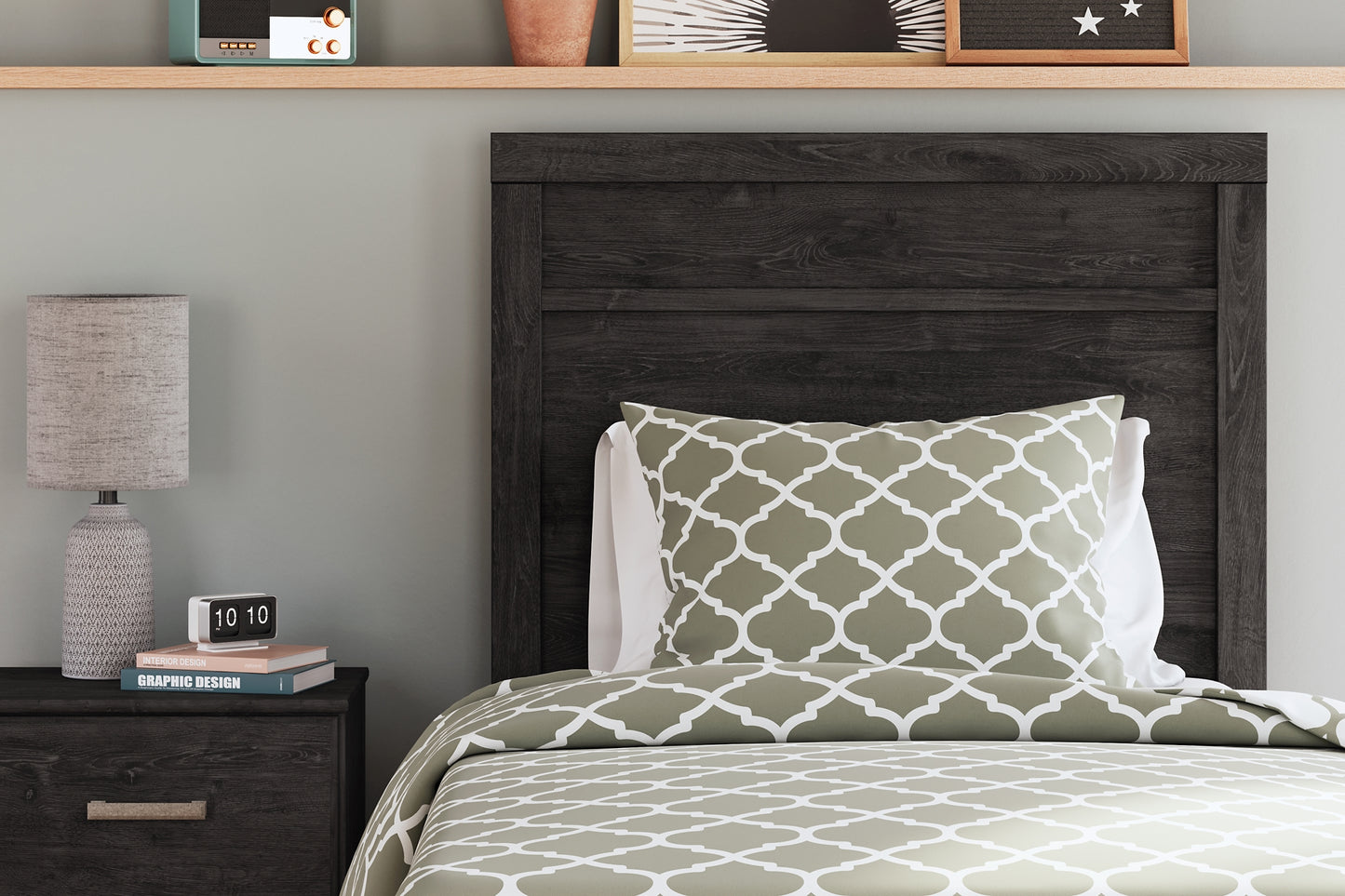 Belachime Panel Bed With Mirrored Dresser