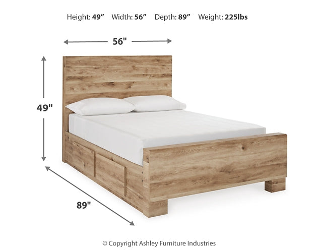 Cama Hyanna con paneles y espacio de almacenamiento y tocador con espejo