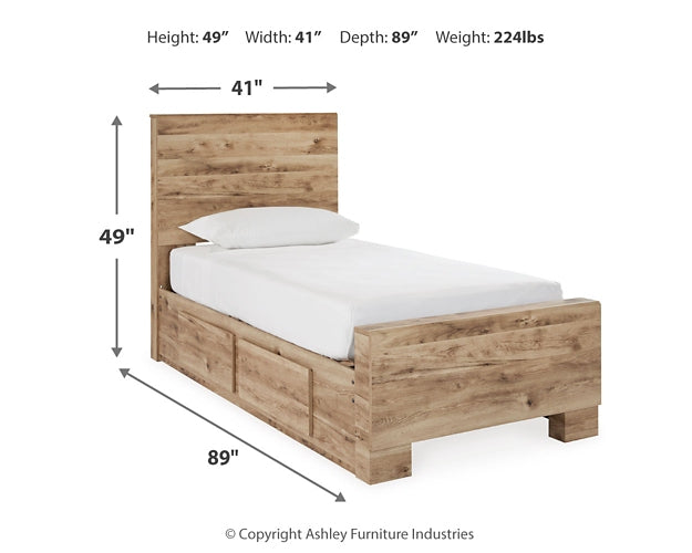Hyanna Panel Bed With Storage With Mirrored Dresser