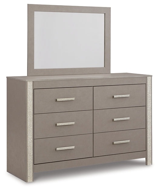 Surancha Panel Bed With Mirrored Dresser