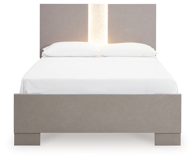 Surancha Panel Bed With Mirrored Dresser