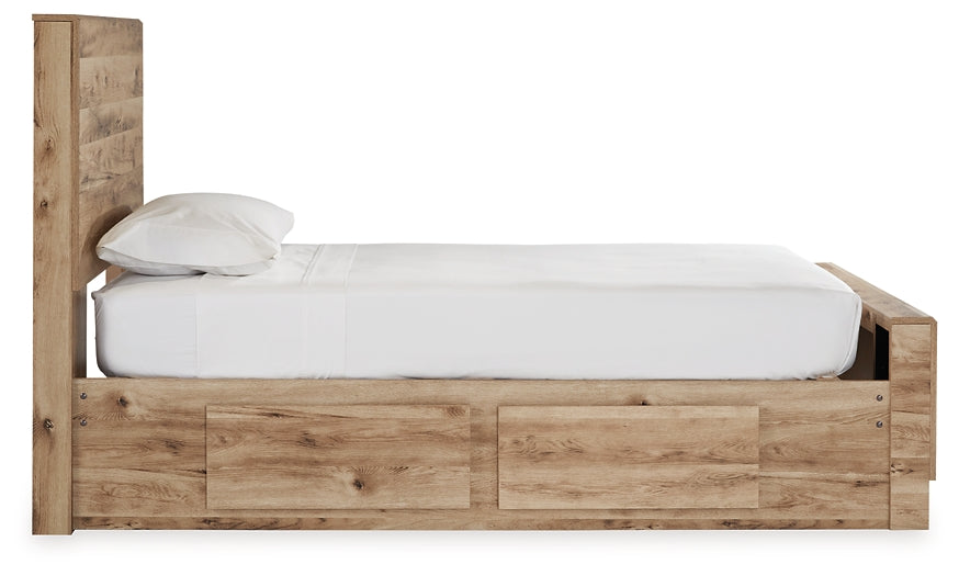 Hyanna Panel Bed With Storage With Mirrored Dresser