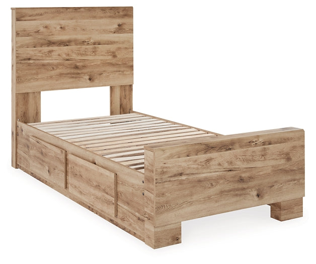 Hyanna Panel Bed With Storage With Mirrored Dresser