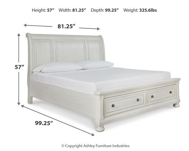 Cama estilo trineo Robbinsdale California con espacio de almacenamiento y tocador con espejo