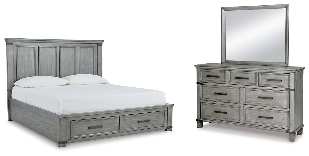 Cama con almacenaje Russelyn y tocador con espejo