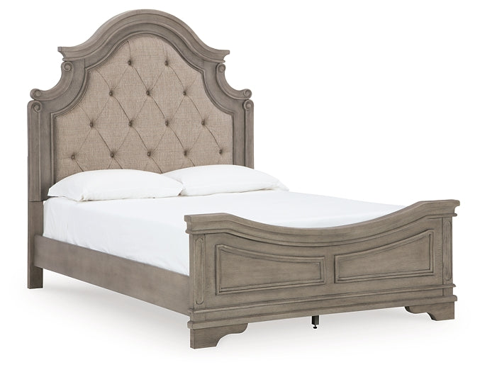 Cama con paneles Lodenbay y tocador con espejo