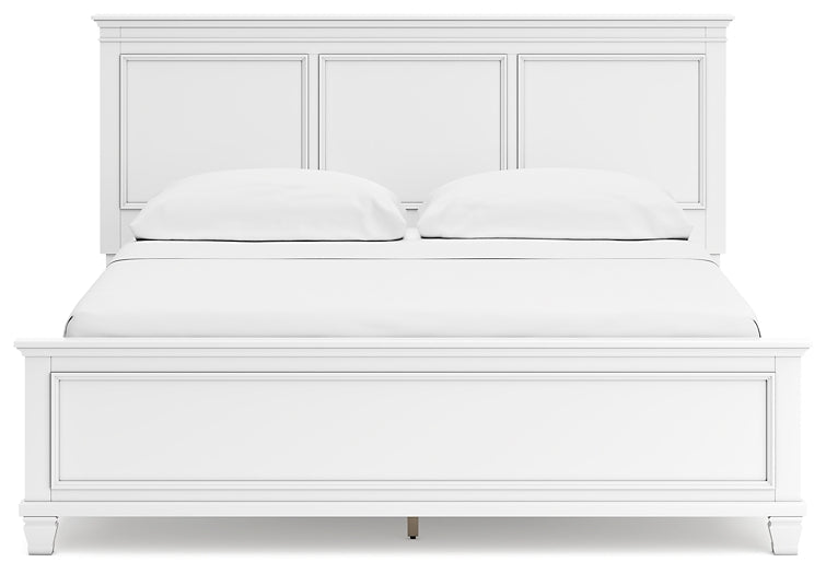 Cama Fortman California con paneles y tocador con espejo