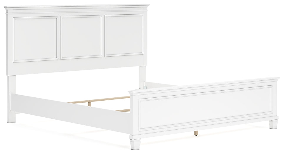 Cama Fortman California con paneles y tocador con espejo