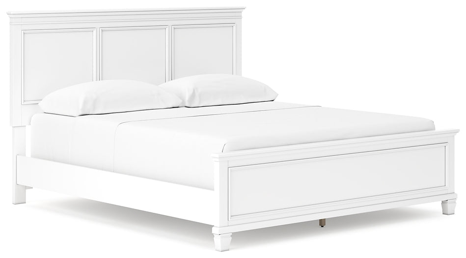 Cama Fortman California con paneles y tocador con espejo