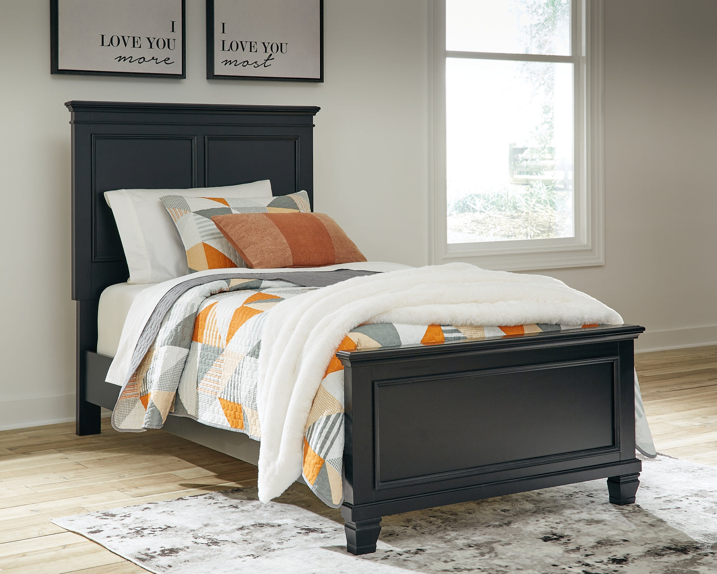Lanolee Panel Bed With Mirrored Dresser, Chest And 2 Nightstands