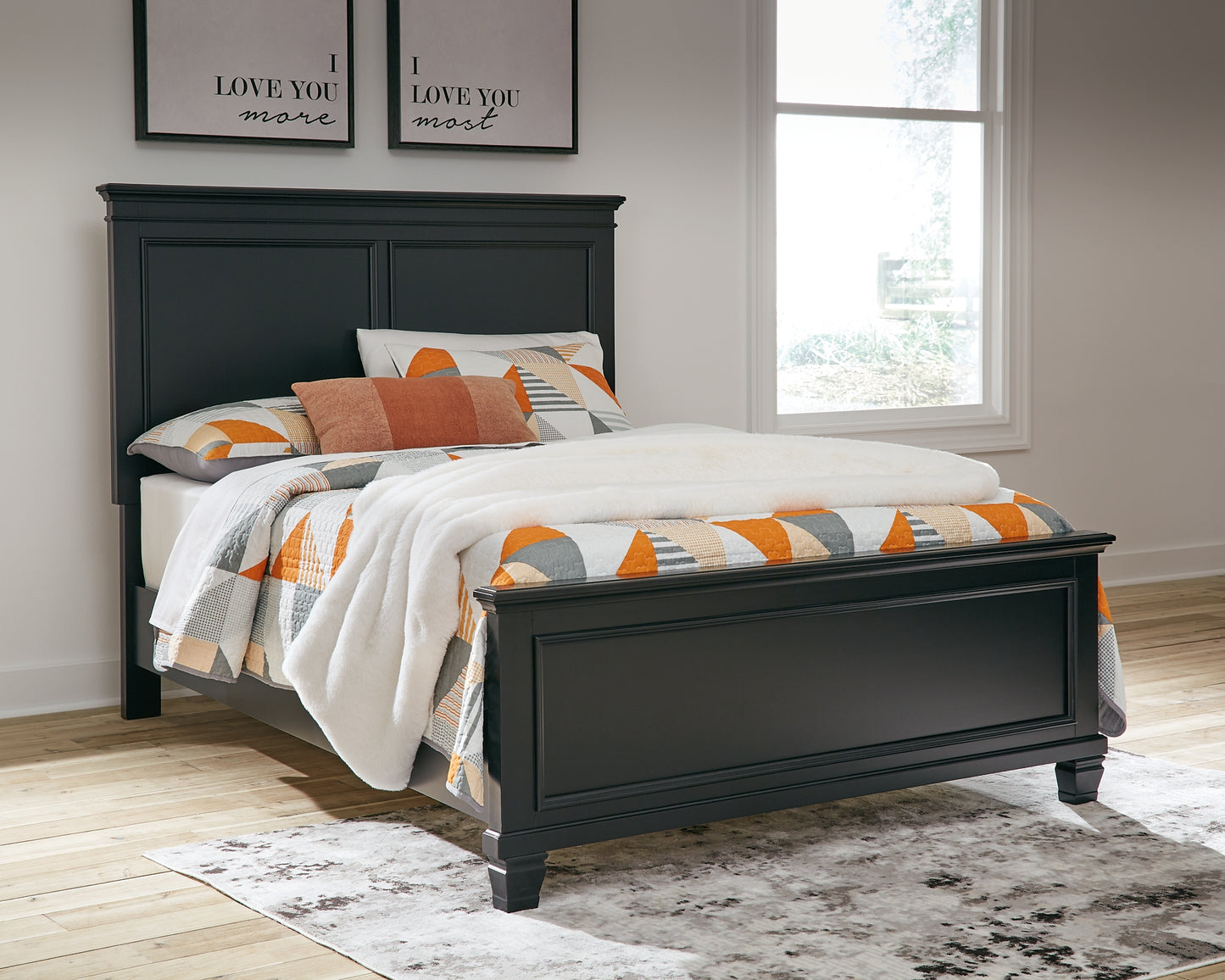 Lanolee Panel Bed With Mirrored Dresser, Chest And 2 Nightstands