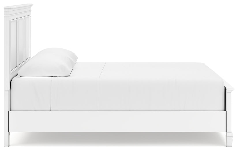 Cama Fortman con paneles y tocador con espejo