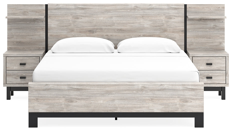 Cama Vessalli con paneles y tocador con espejo