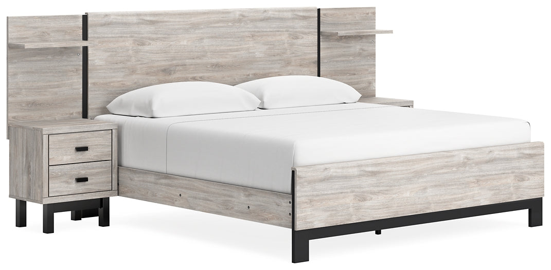 Cama Vessalli con paneles y tocador con espejo