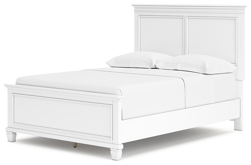 Fortman Panel Bed With Mirrored Dresser, Chest And 2 Nightstands