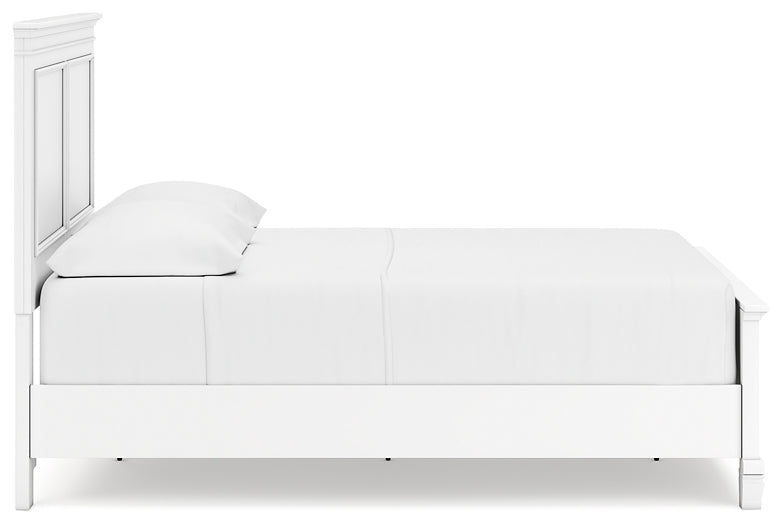 Cama Fortman con paneles y tocador con espejo