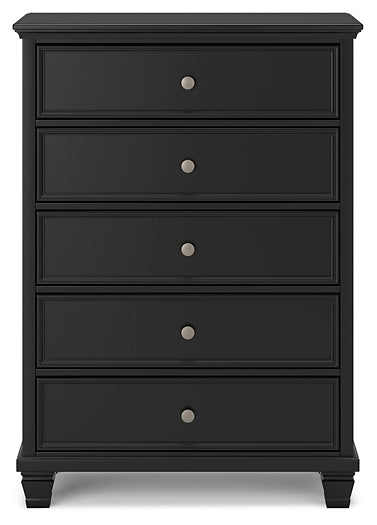 Lanolee California Panel Bed With Mirrored Dresser And Chest
