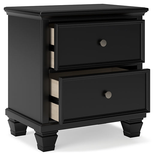 Lanolee California Panel Bed With Mirrored Dresser And Nightstand
