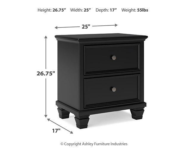 Lanolee California Panel Bed With Mirrored Dresser And Nightstand