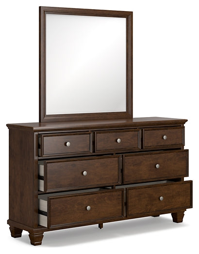 Danabrin Panel Bed With Mirrored Dresser And Chest