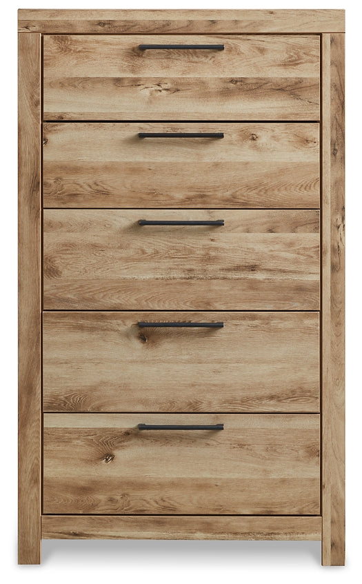 Hyanna Panel Bed With Mirrored Dresser And Chest