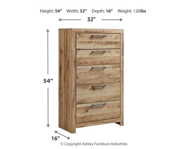 Hyanna Panel Bed With Mirrored Dresser And Chest