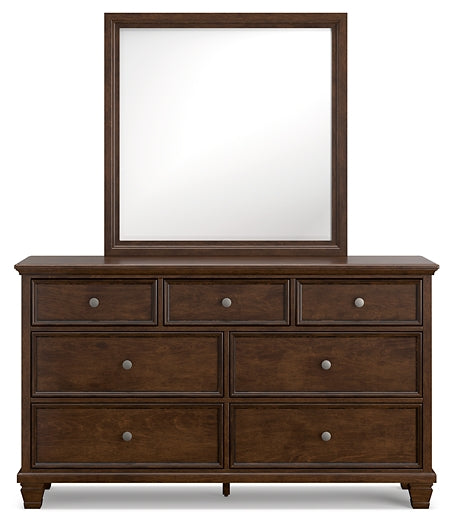 Danabrin Panel Bed With Mirrored Dresser And Chest