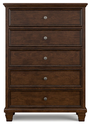 Danabrin Panel Bed With Mirrored Dresser And Chest