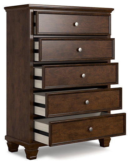 Danabrin Panel Bed With Mirrored Dresser And Chest