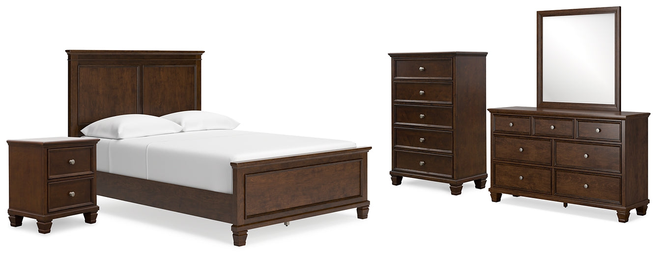 Danabrin Panel Bed With Mirrored Dresser, Chest And Nightstand