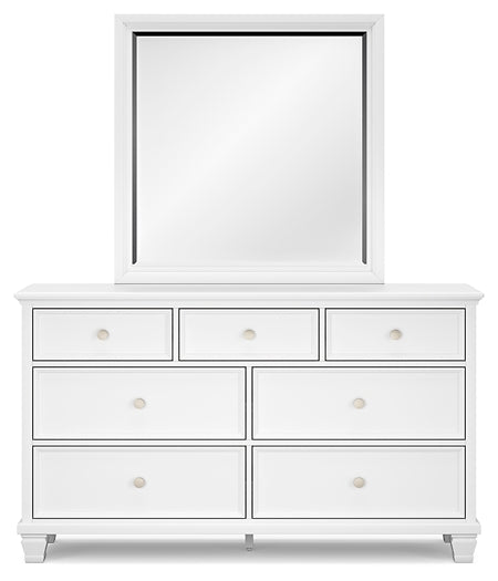 Fortman Panel Bed With Mirrored Dresser And Chest
