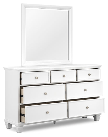 Fortman Panel Bed With Mirrored Dresser And Chest
