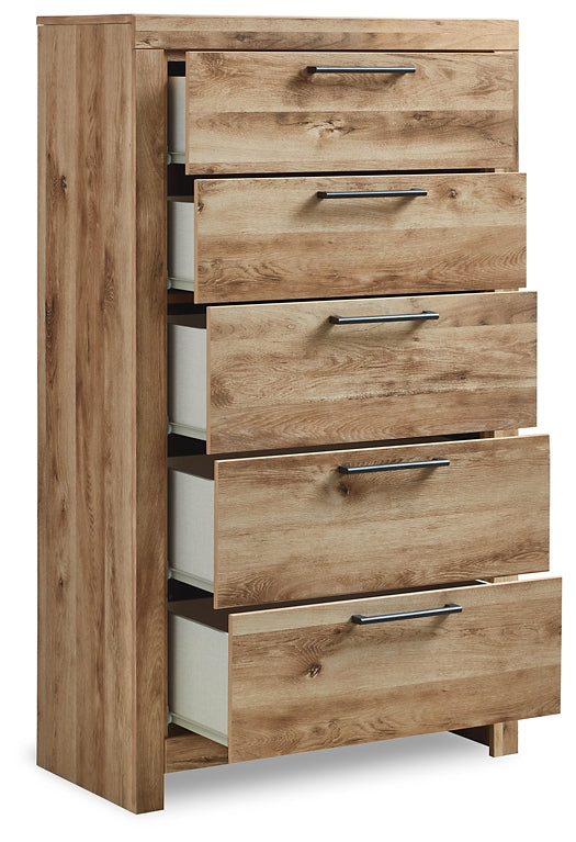 Hyanna Panel Bed With Mirrored Dresser And Chest