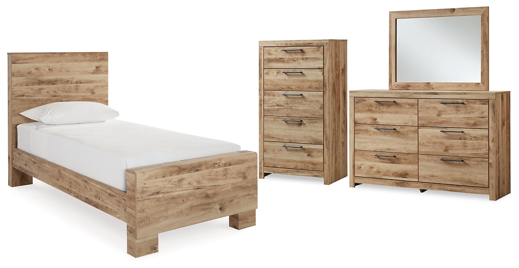 Hyanna Panel Bed With Mirrored Dresser And Chest
