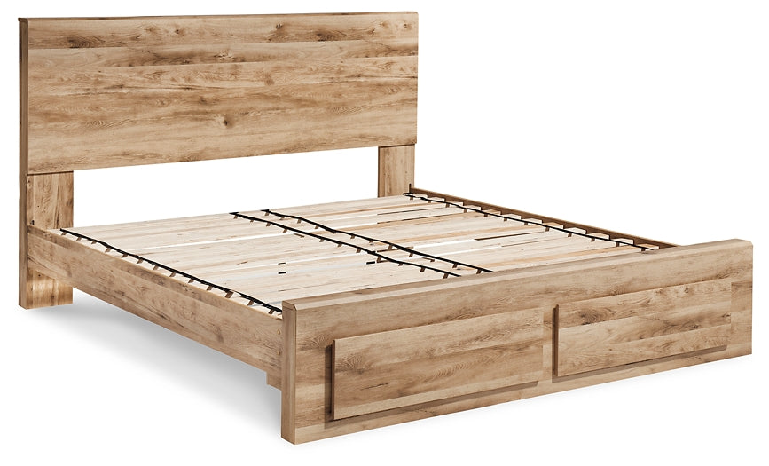 Cama Hyanna con almacenamiento, tocador con espejo y mesita de noche