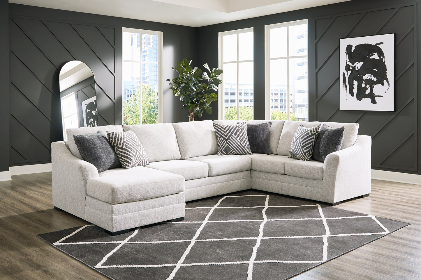 Seccional de 3 piezas con chaise longue Koralynn