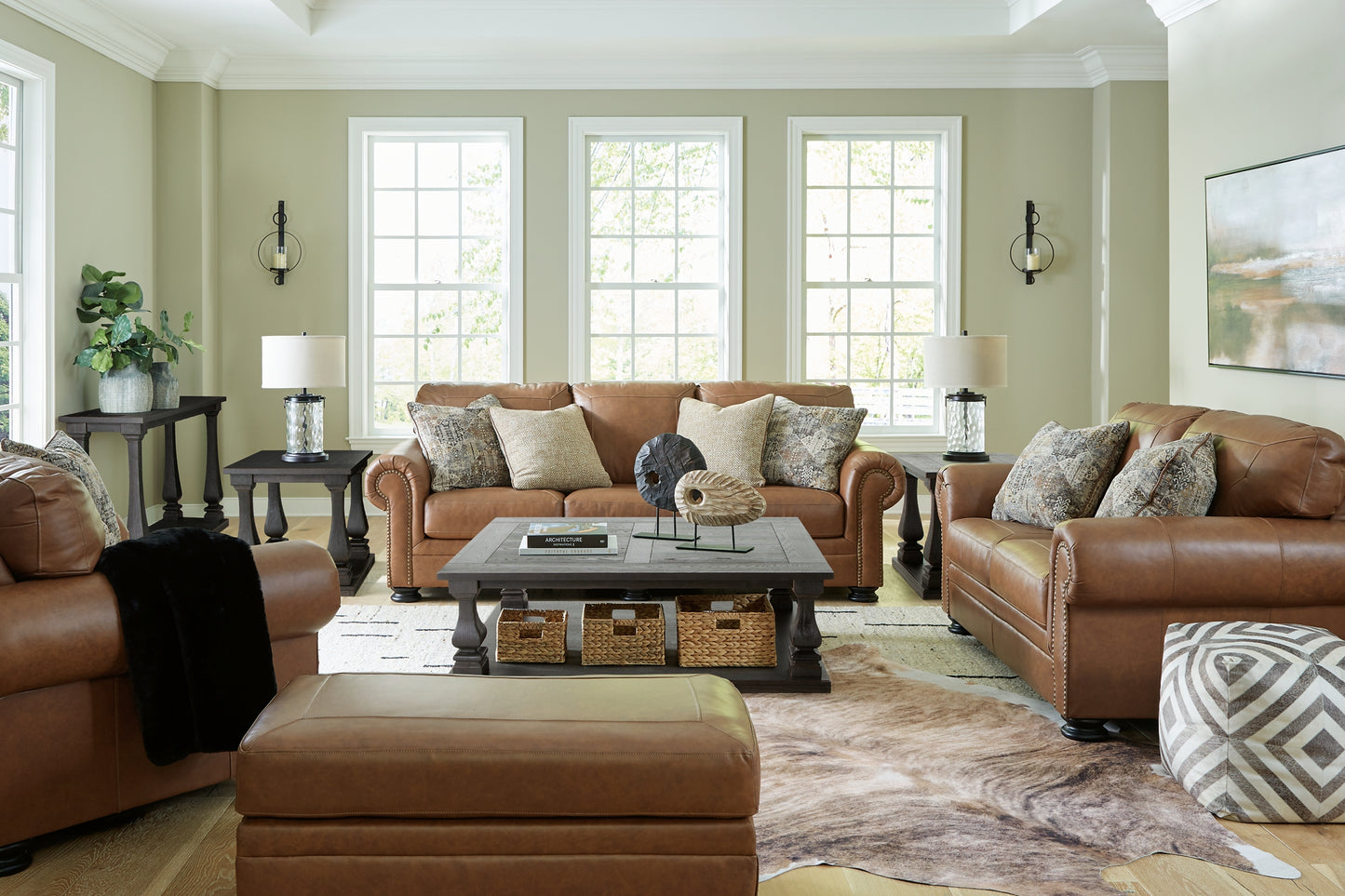 Sofá, loveseat, silla y otomana Carianna